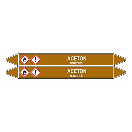 Značení potrubí, aceton,2 ks, 450 × 52 mm